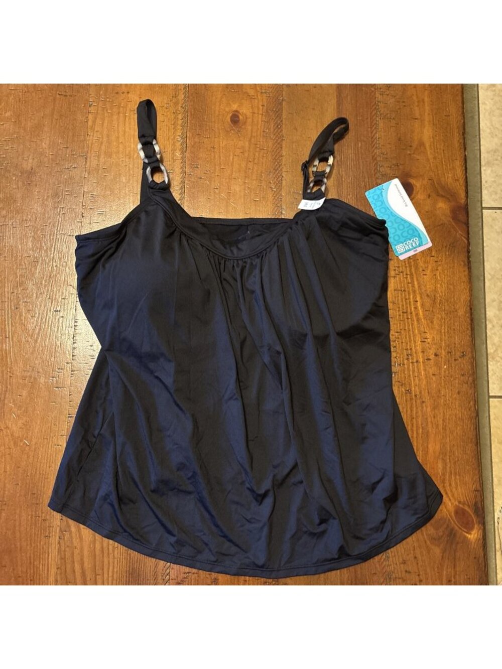 Coco Reef Black Bra Sized Swimwear Tankini Top Size 38 E New
